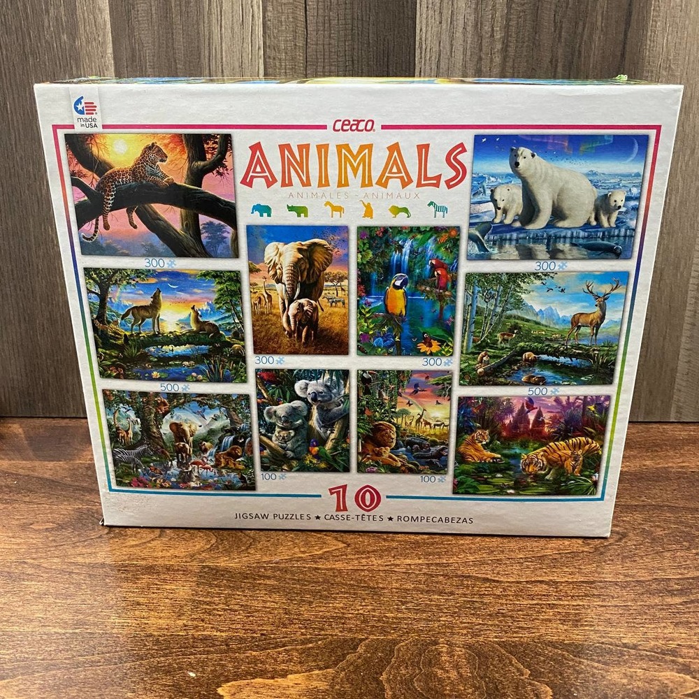 Ceaco Animals 10 in 1 Jigsaw Puzzle Collection